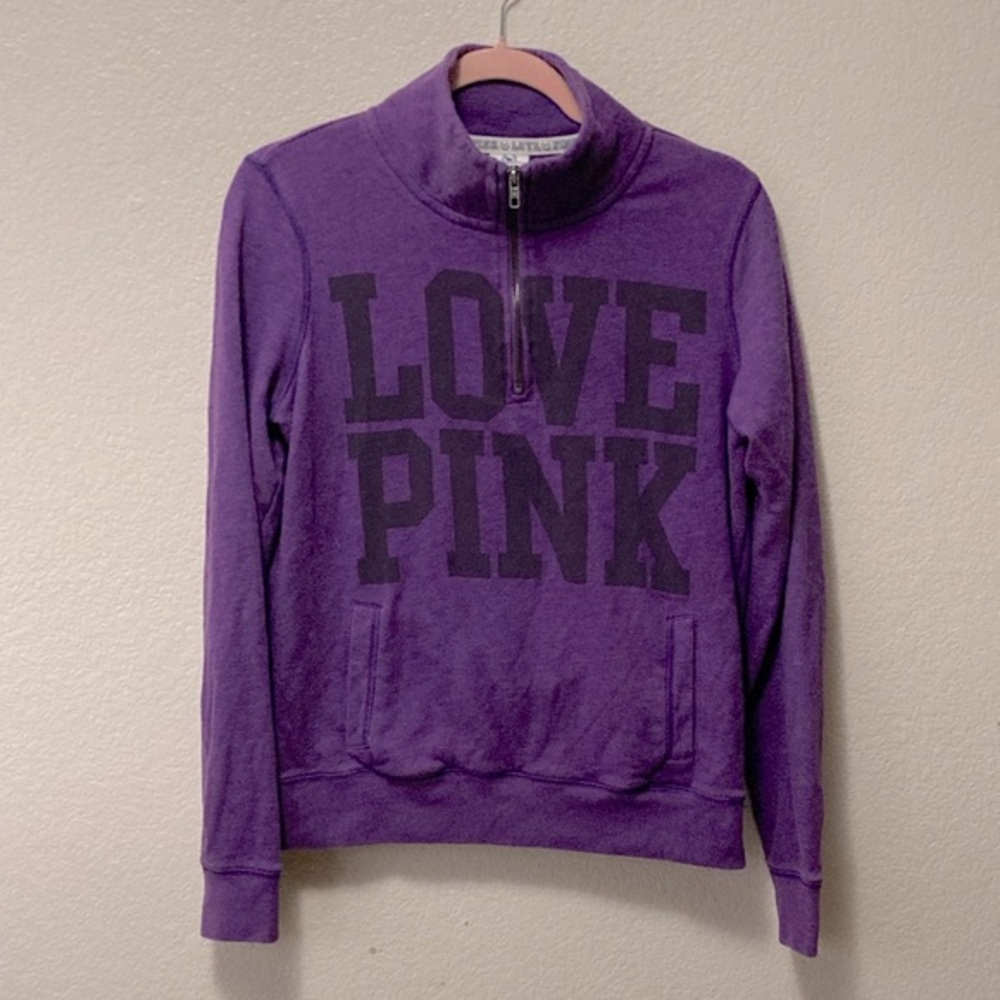 PINK Victoria’s Secret Purple Quarter Zip Sweater!